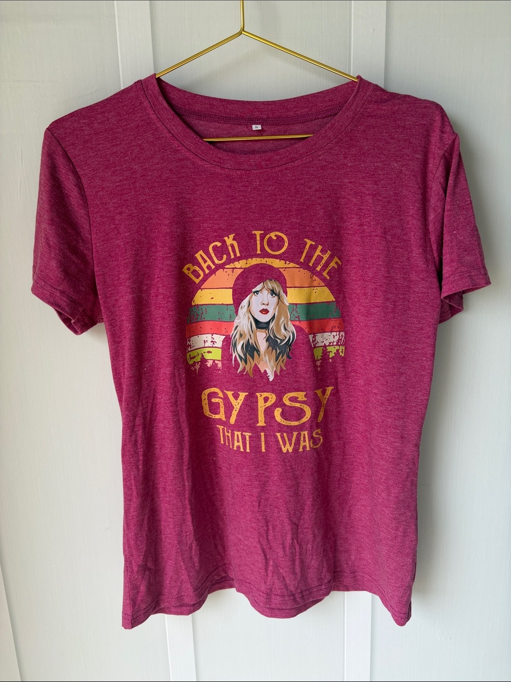 Amazon Soft Magenta Graphic Tee with Retro Multi-Color Print